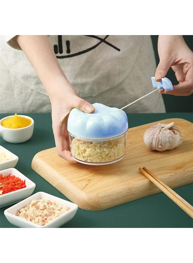 Manual Garlic Press Pull Chopper – Multifunction Hand Food Chopper for Garlic, Onion, Vegetables, Fruits and Boneless Meat, Manual String Chopper with Stainless Steel Blades, Safe Design, Non-Slip Base, Easy to Clean Kitchen Tool - Image 4